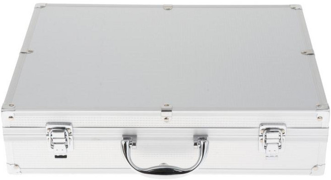 마이크 휴대 케이스 마이크 휴대 케이스 폼 케이스 알루미늄 마이크 박스 마이크 보관함 무대용 마이크, 은빛 홀딩 4, 알류미늄