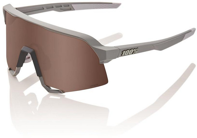 100% S3 스포츠 퍼포먼스 사이클링 선글라스 (소프트 택트 화이트 - 하이퍼 레드 멀티레이어 미러 렌즈), Soft Tact Stone Grey - Hiper C