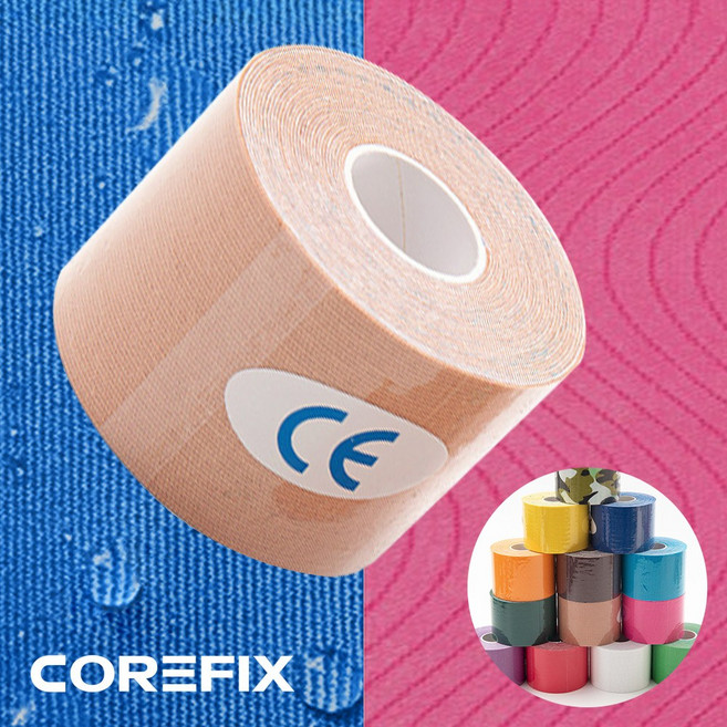 코어픽스 스포츠테이프 근육 테이프 테이핑 키네시올로지 5cmX5M 단품, 화이트