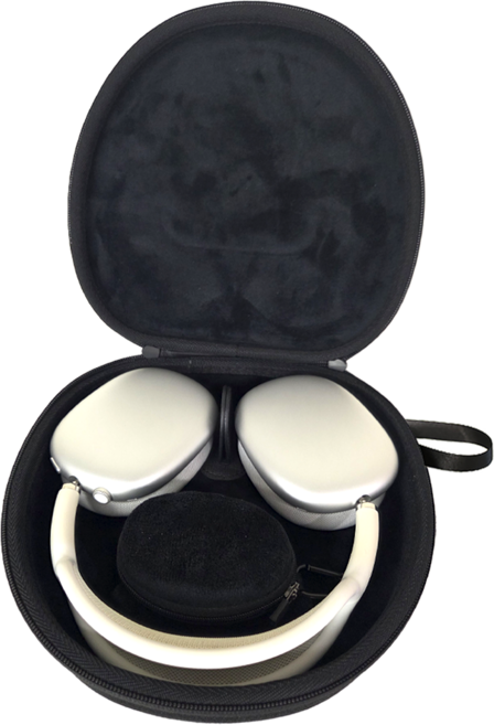 하루아즈 에어팟 맥스 파우치 자동절전 케이스 보관 가방, 블랙, 1개