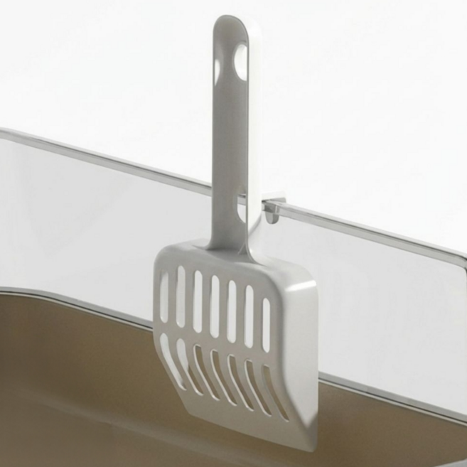 꼬리상점 고양이 화장실 모래삽 걸이형, 1개, 화이트