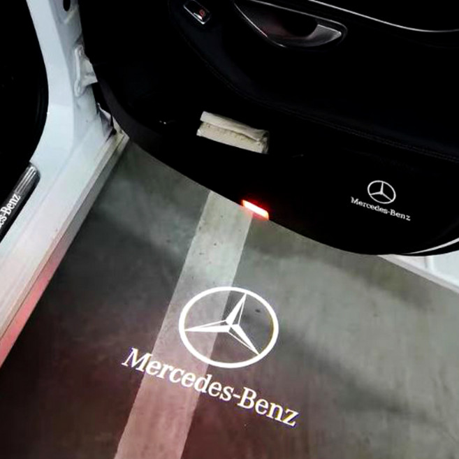 벤츠 8K 무변색 도어라이트 유리석영렌즈 A B C E GLA GLB GLC GLE GLS G바겐 EQA EQB EQC 호환 상품 도어LED 램프 벤츠로고 도어로고, 02-이니셜, 1세트