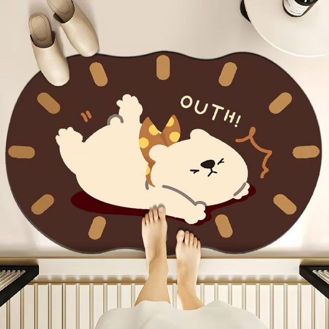 규조토 스타일 흡수 속건 발매트, 갈색