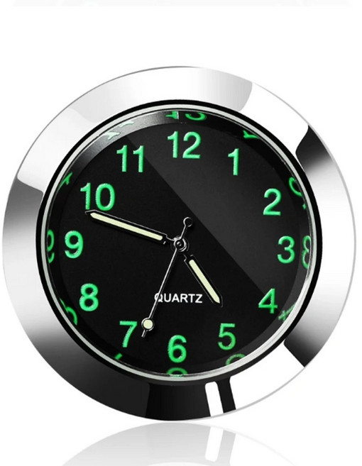 차량용 자동차 아날로그 시계 형광 미니 대쉬보드 송풍구, 실버형광, 1개