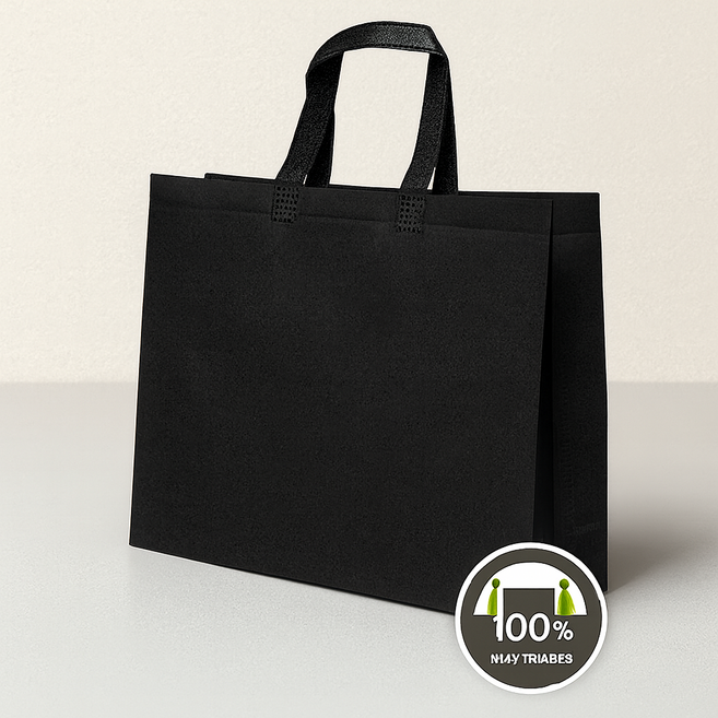 튼튼한 부직포 쇼핑백 10p세트, 블랙, 1개