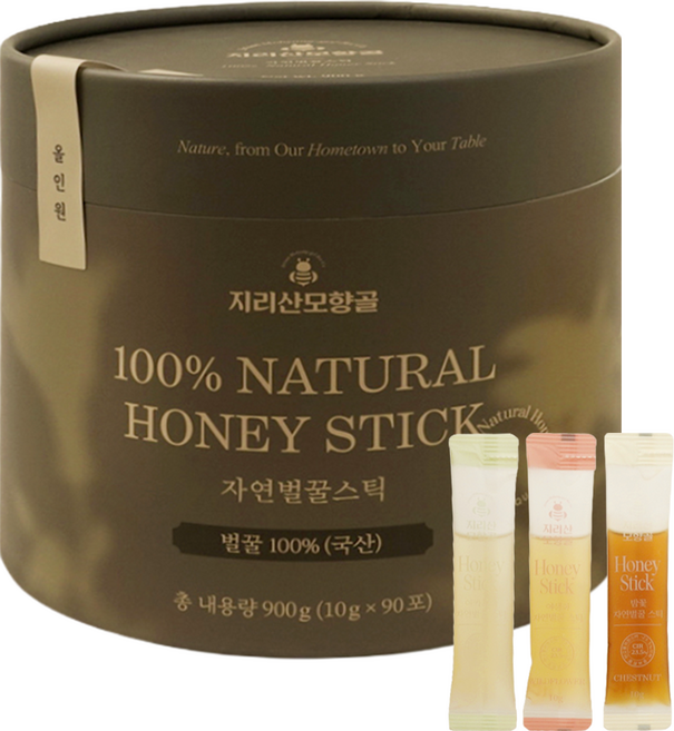 지리산모향골 국산 자연 꿀스틱 90포 선물세트, 90개, 10ml, 올인원 90포(아카시아, 야생화, 밤꿀) 쇼핑백 포함