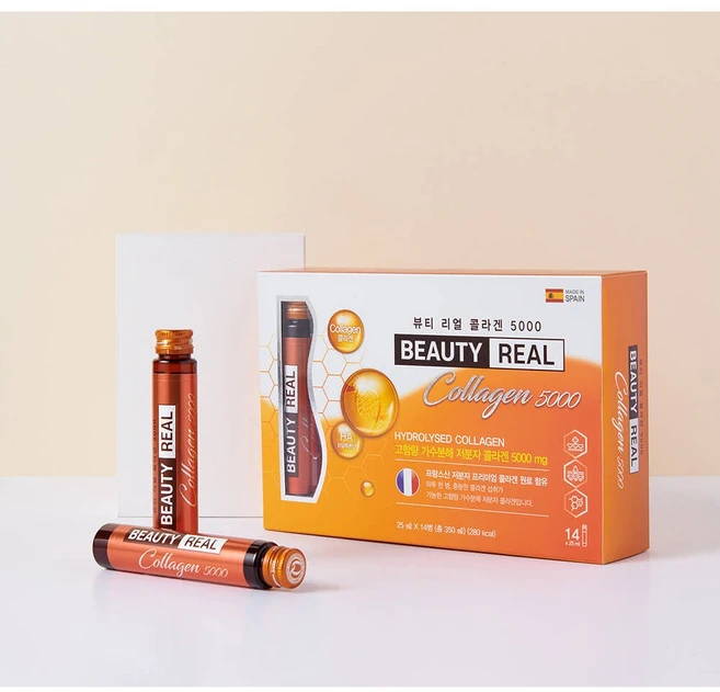 저분자 콜라겐 펩타이드 5000mg 마시는 액상 비오틴 프랑스산 고함량 가수분해 뷰티리얼 콜라겐 28병, 2박스, 350ml - 쿠팡