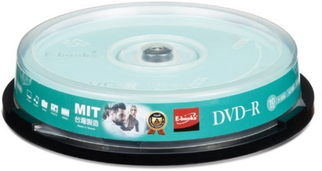 E-books 晶鑽版 16X DVD-R 50片桶裝 DVD 空白光碟片 高倍速燒錄 資料備份 影音儲存, 10個