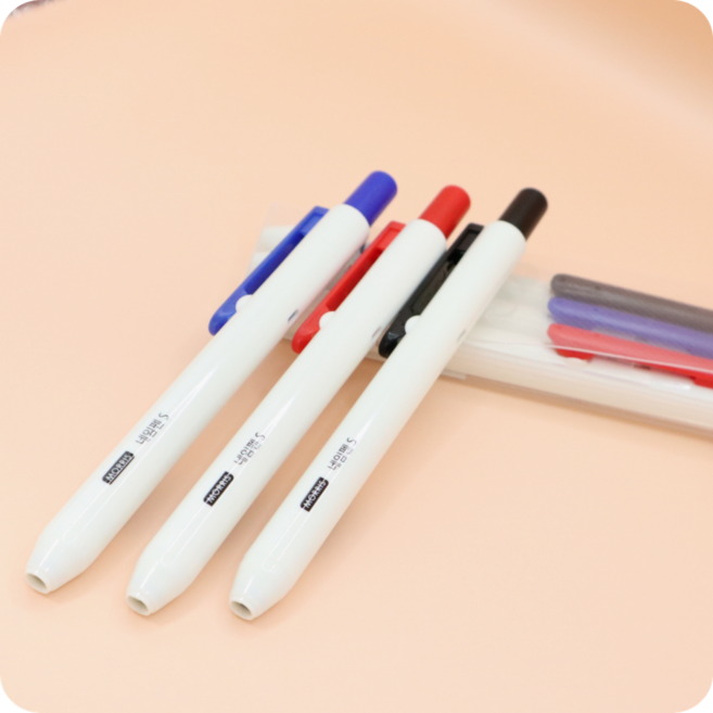 노크식 네임펜 (3색 세트), 파랑