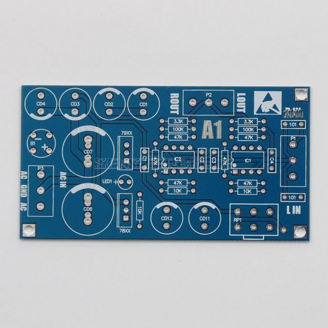 호환 레퍼런스 뮤직 피델리티 A1 오디오 프리앰프 보드 HiFi 5532 홈 키트, 02 Bare PCB