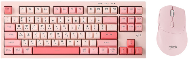 지클릭커 오피스프로 WMK50 사일런스 M 무소음 무선 블루투스 87 키보드 마우스 세트 Coral, 일반형