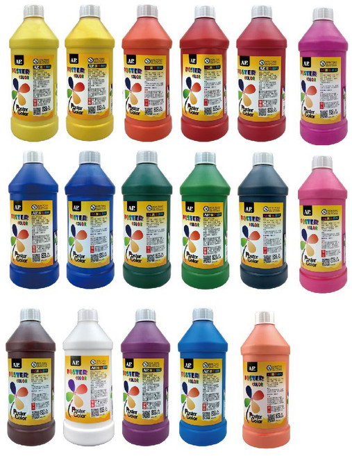 【AP】廣告顏料 1000ml 大容量瓶裝 色彩鮮明飽和 適用於海報、廣告設計, P10-黑色