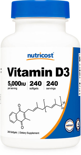 뉴트리코스트 비타민 D3 5000IU 240소프트젤, 120정, 1개