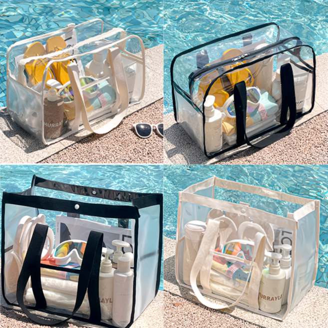 누엘르 방수 비치백 대형 투명 물놀이 가방 다용도 여행가방 대용량 비치백
