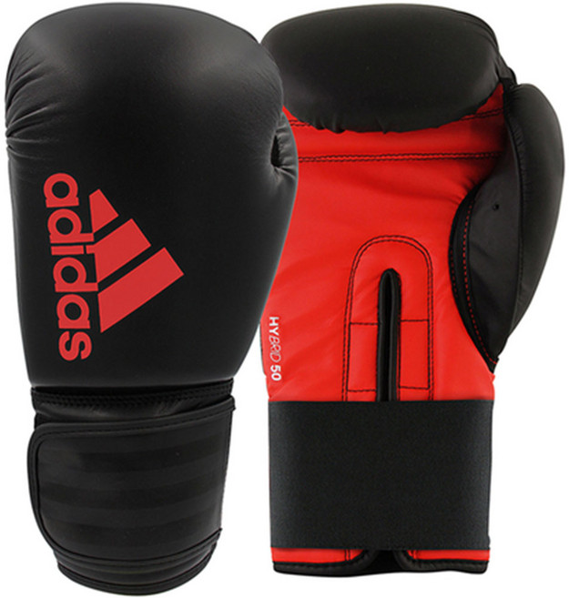 아디다스 복싱 권투 글러브 하이브리드 50 블랙 레드 킥복싱 무에타이 격투기 MMA, 블랙+레드, 1개