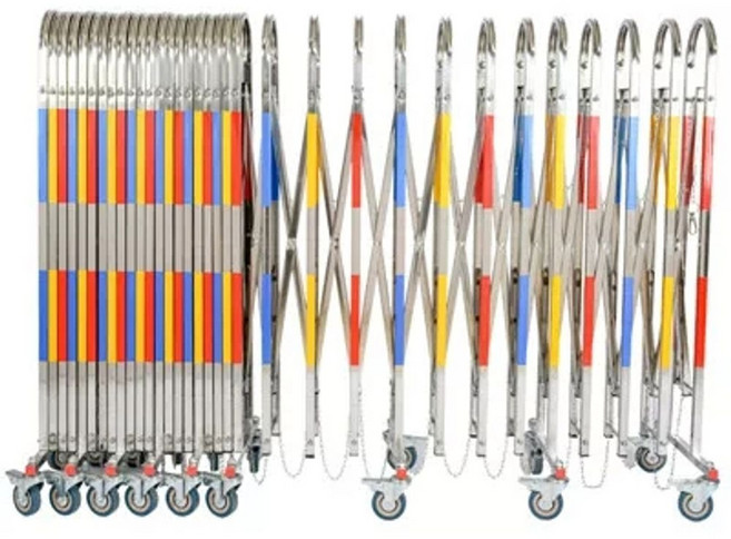신스팟 바리케이트 자바라 스텐 주차장 게이트 스테인레스 접이식 바퀴 이동식, 1개