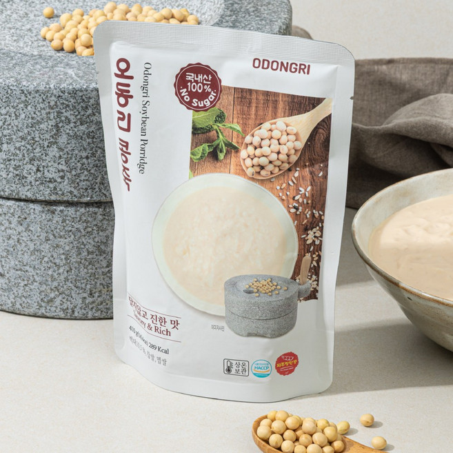 [오동리콩죽] 파주장단콩과 찹쌀로 만든 무설탕 무첨가제 콩죽(410g 1년 상온보관), 1개