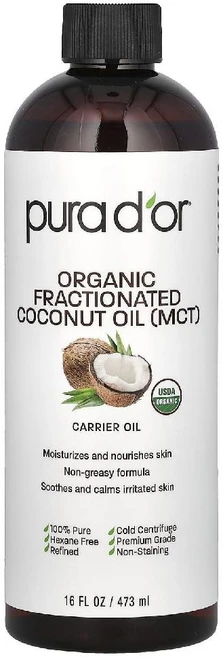 퓨어라디오르 유기농 프랙셔네이티드 MCT 코코넛 오일 473ml 다용도 보습 오일 마사지 오일 (원산지 미국), 1개 - 쿠팡