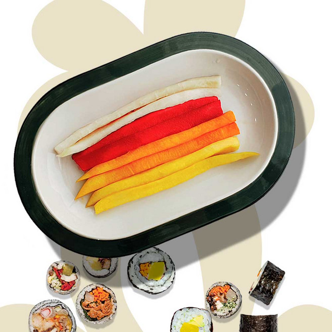 저염 김밥 수제단무지 NO 합성첨가제 비정제원당 국산 식재료 300g, 치자수제단무지, 1개, 250g