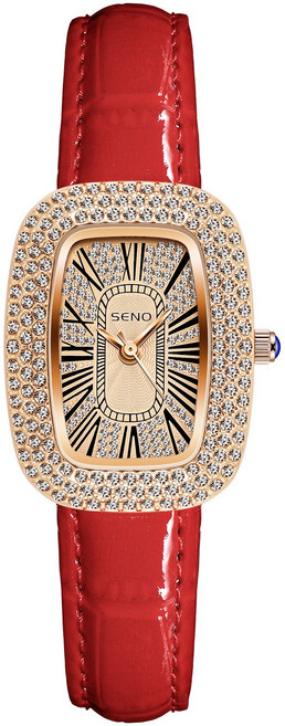 여성용 시계 큐빅 방수 쿼츠 시계 케이스 밴드