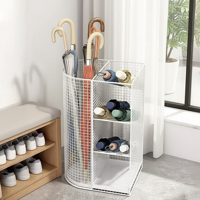 대용량 업소용 철재 우산꽂이 우산통, 화이트, 1개