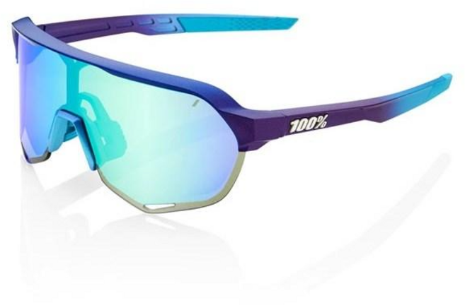 백퍼센트 100프로 S2 메탈릭 인투더 페이드 블루토파즈 미러렌즈 야구 러닝 자전거 미러 고글, 1개