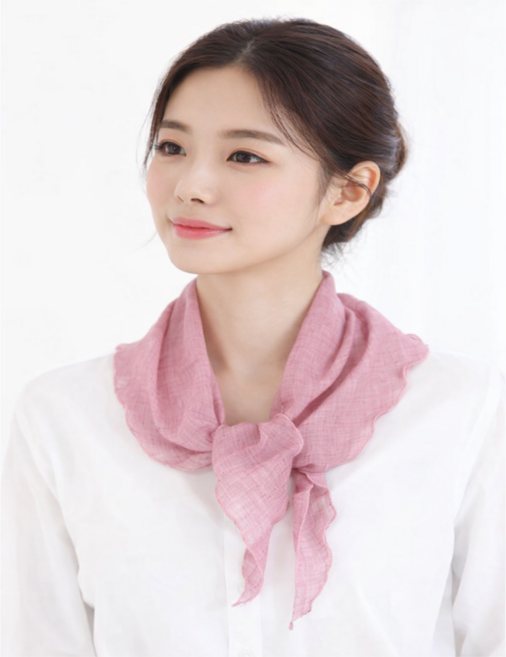 벨루업 국산 순면 쁘띠 삼각 스카프 사계절 무지 단색 간절기 봄 여름 단품