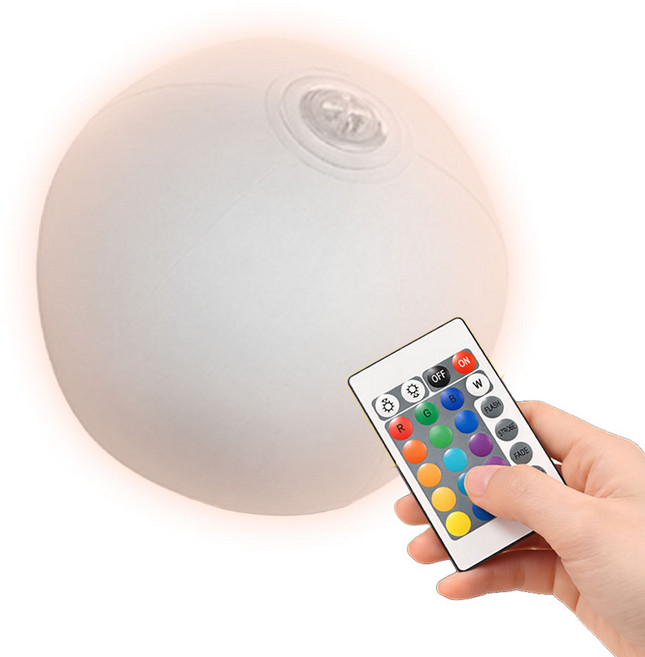 샤니볼 오로라 LED 소프트볼 비치볼 탱탱볼, 1개, 화이트(LED2개), 30cm