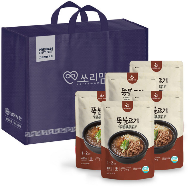 엠에스푸드 뚝불고기5팩 600g 선물 세트, 1세트, 400g