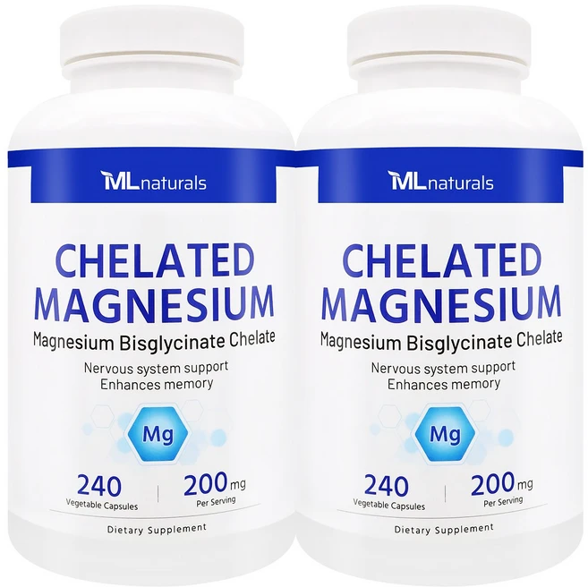 [미국빠른직구] 마이라이프 내추럴스 킬레이트 마그네슘 240정 2병, 2개 - 쿠팡