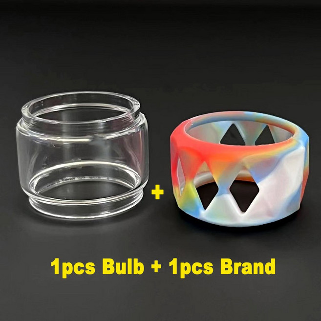 Zeus X 메쉬 Sub Ohm 듀얼 RTA 탱크 교체 버블 유리 전자 담배가 포함된 전구 보호기 실리콘 밴드, Colorful and Glass