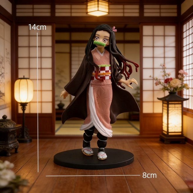 [귀멸의 칼날] 탄지로 네즈코 젠이츠 입체 모델 피규어 세트 미니 핸디형 데스크테리어 소품, 1개