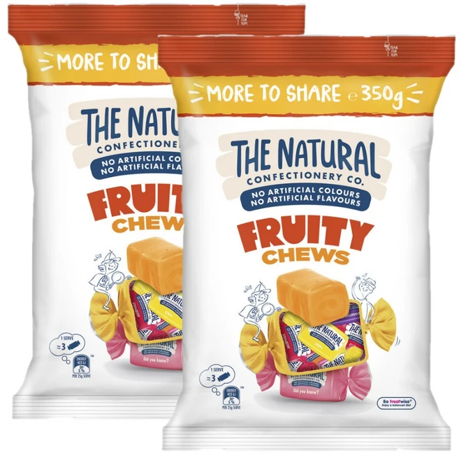 호주 더 네츄럴 후르티 과일맛 츄잉캔디 The Natural Confectionery Co. Fruity Chews, 350g, 2개 - 쿠팡