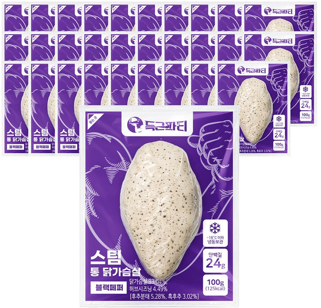 득근파티 통 닭가슴살 블랙페퍼, 30개, 100g