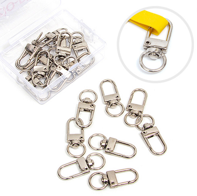 ZIO-BIZ D고리 세트 20pcs 실버 / 키링재료 키링만들기 D링 D고리 개고리 키링고리 비즈재료 비즈공예재료 악세사리부자재 열쇠고리부자재 비즈부자재, 1개