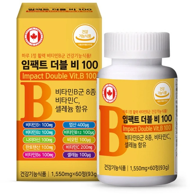 임팩트 더블비 100 60정 1개 2개월분 비타민 셀레늄 - 쿠팡