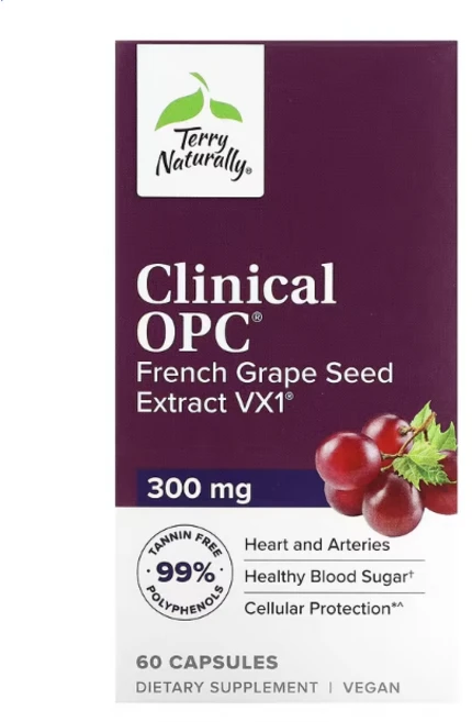 테리 내추럴리 클리니컬 OPC 포도씨 추출물 300mg 60캡슐, 기본, 1개, 60정 - 쿠팡