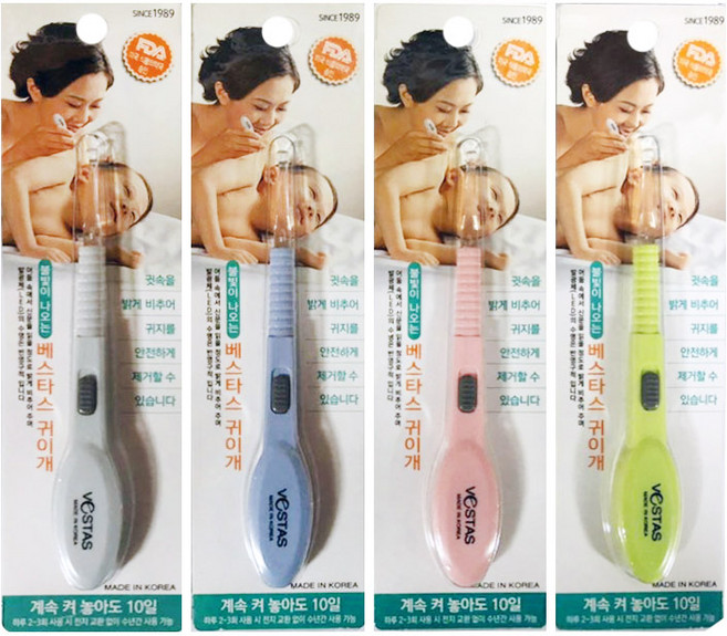 베스타스 LED 불빛 귀이개 색상랜덤, 4개, 1개입