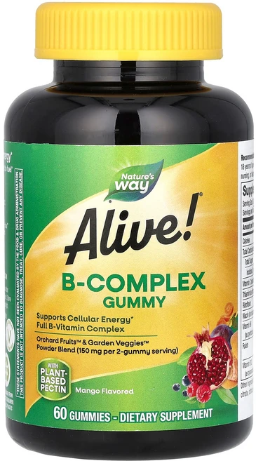 Nature's Way Alive! B복합체 구미젤리 망고 구미젤리 60개, NaturesWayAliveB복합체구미젤리망고구미젤리6 - 쿠팡