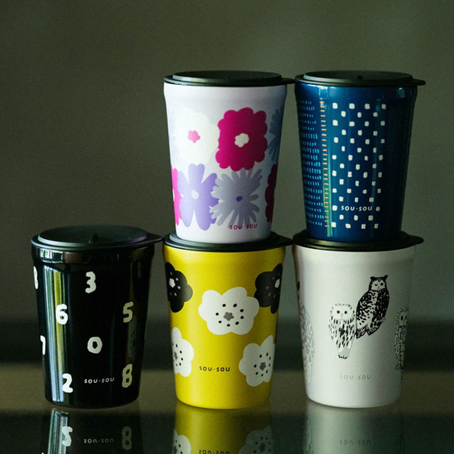 소우소우 SOUSOU 스테인리스 뚜껑 있는 텀블러 5컬러 260ml, 1개, 옐로우