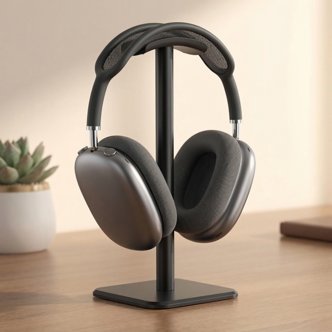 슈나온 흔들림 없는 알루미늄 헤드폰 거치대, 1개, 블랙, SH-S1