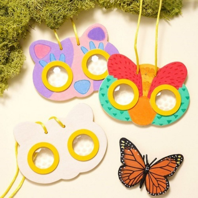 나무 곤충 만화경 목걸이(2종 택 1), 그린, 1개