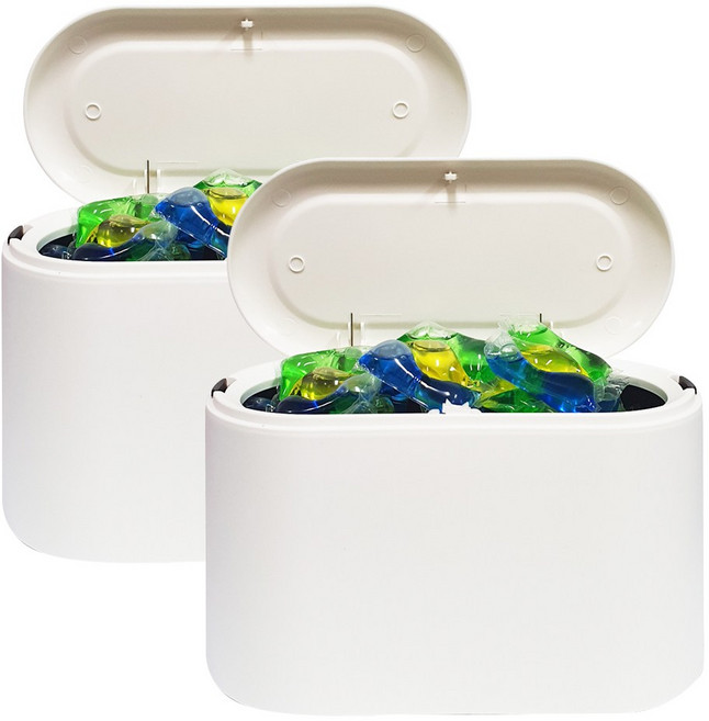 원터치 캡슐세제 보관함 미니 멀티 보관통, 2개