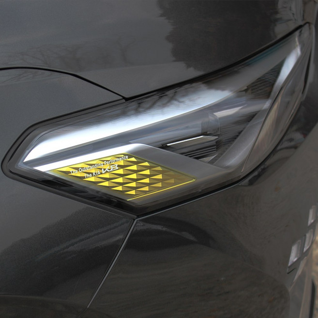 [모터스파이] 기아 호환 K8 전면 라이트 수출형 반사판 리플렉터 컬러 포인트 스티커, 9. 라이트 카멜레온(블랙), 1개