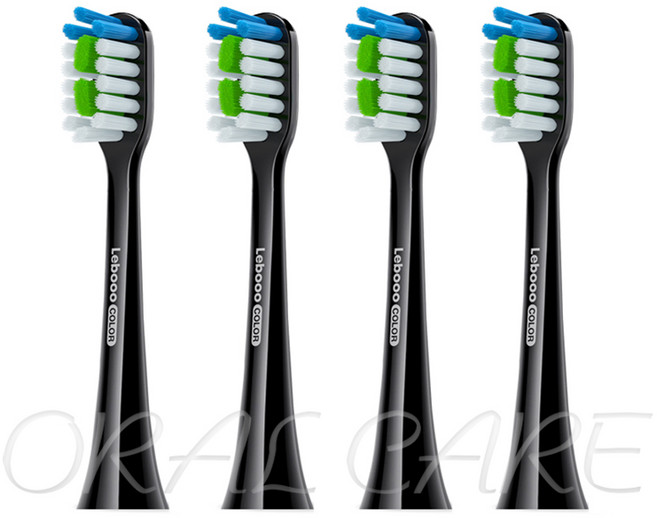 Lebooo 오리지널 브러시 헤드 2S/LBT-203554A/203532A/203552A/203557A 교체용 DuPont Bristle 성인용, 4PCS 1