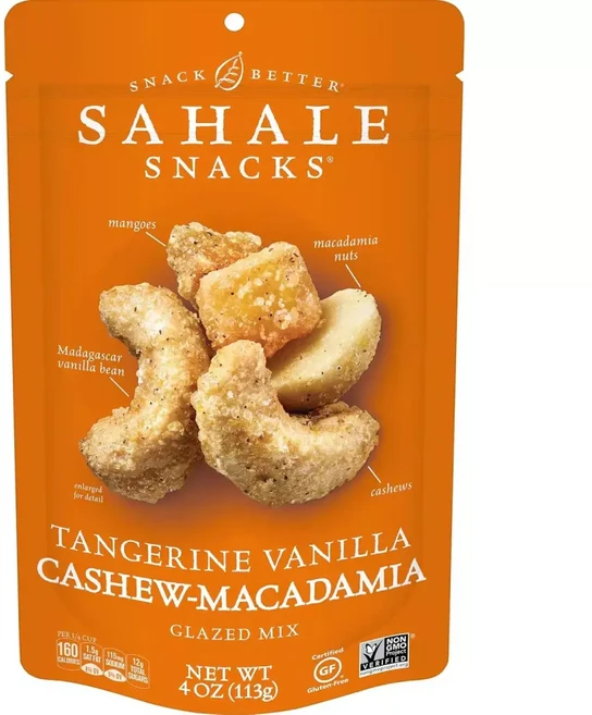 Sahale 사할리 스낵 견과류 믹스 (탠저린 바닐라 캐슈 마카다미아), 113g, 1세트