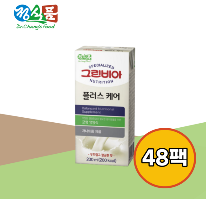 그린비아 그린비아 정식품 플러스케어 일반 200ml, 48개