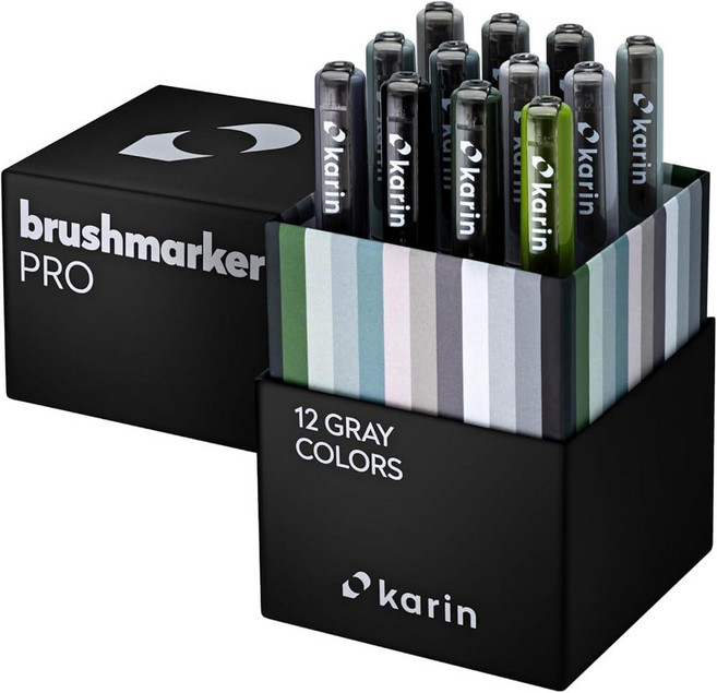 Karin Brush Marker 프로 Grey Colours 케이스, Karin Brush Marker 프로 Grey Col