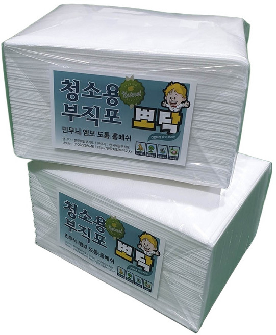 뽀닥 행주후 물걸레 청소용 부직포 고급형 도톰짱짱 메쉬 400X300 100매 위생행주 빠른건조, 1개