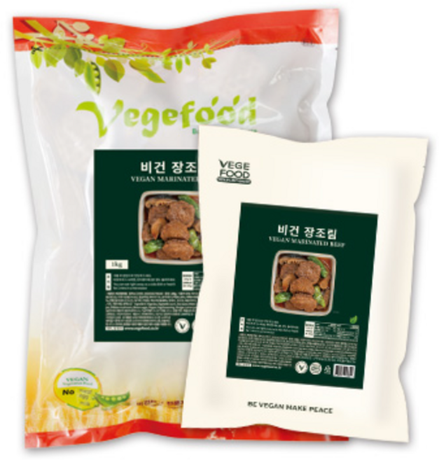 대용량 베지푸드 비건장조림 1kg 대포장 콩고기 식물성식품 콩장조림 소고기 대체식품 베지콩살로만 콩고기 안주 건강식품, 1개